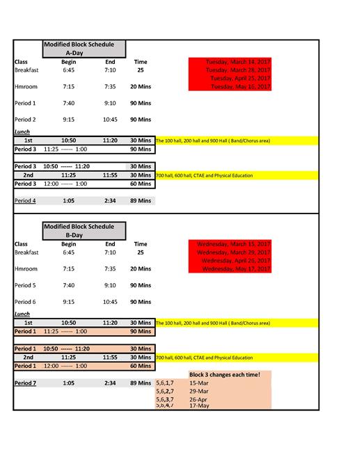 Block Schedule 